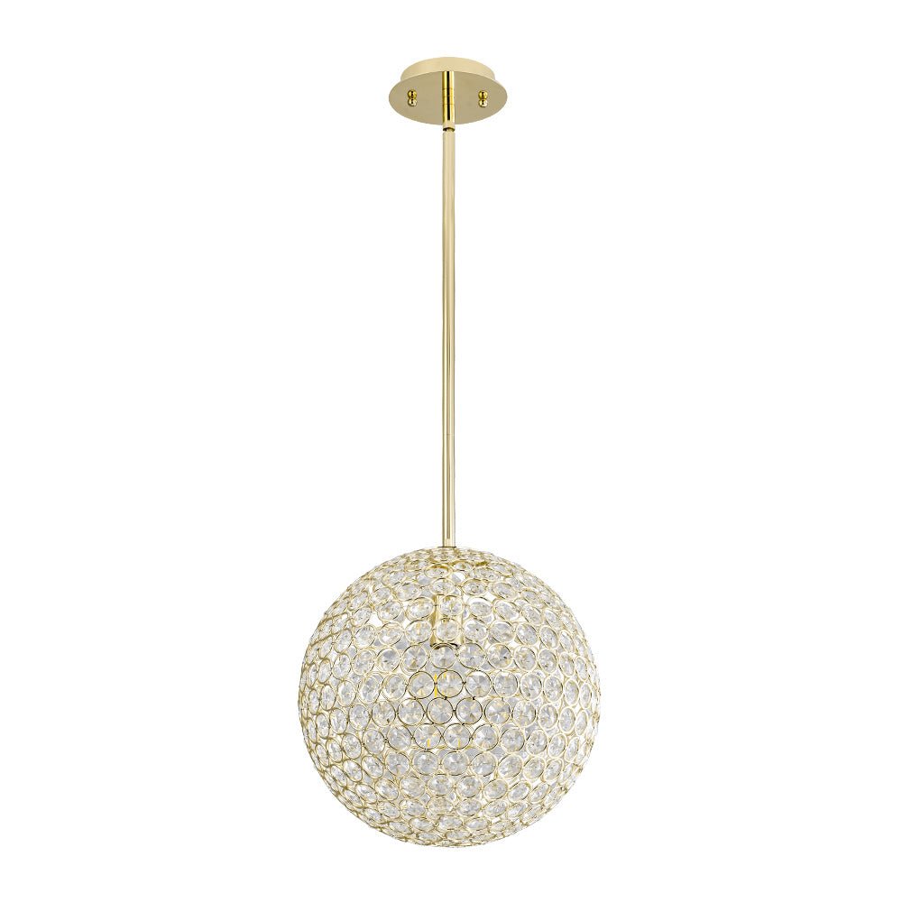 Glam Jewel Polished Gold Crystal Globe Chandelier