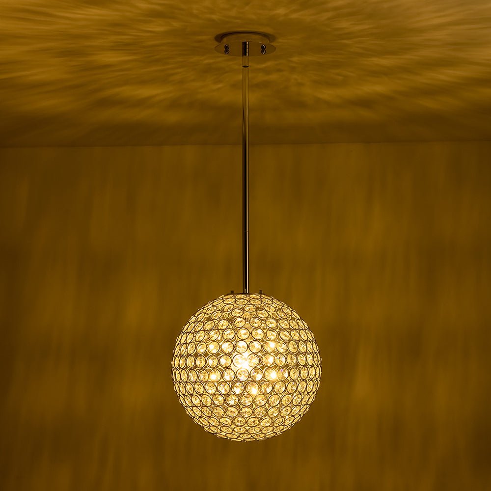 Glam Jewel Polished Gold Crystal Globe Chandelier