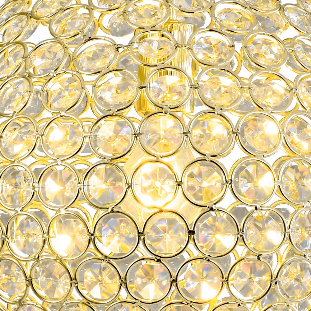 Glam Jewel Polished Gold Crystal Globe Chandelier