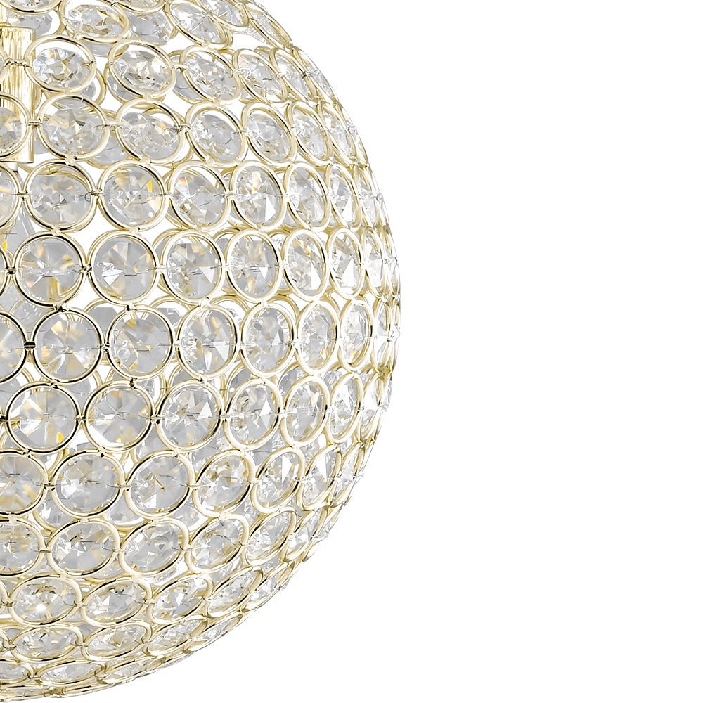Glam Jewel Polished Gold Crystal Globe Chandelier