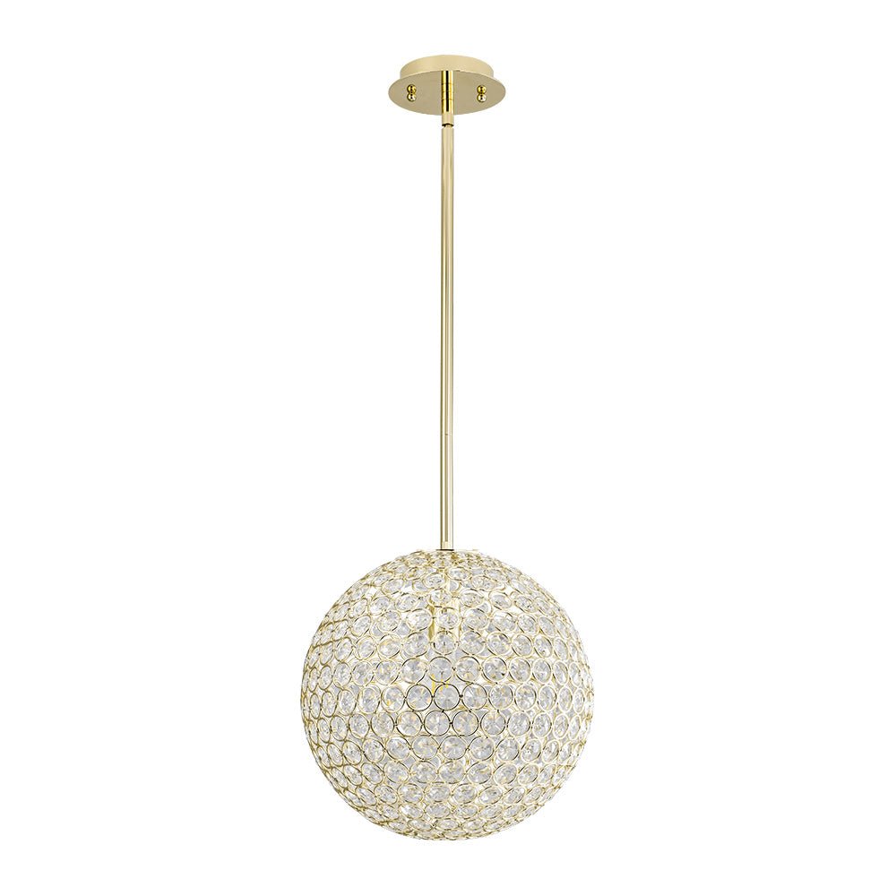 Glam Jewel Polished Gold Crystal Globe Chandelier