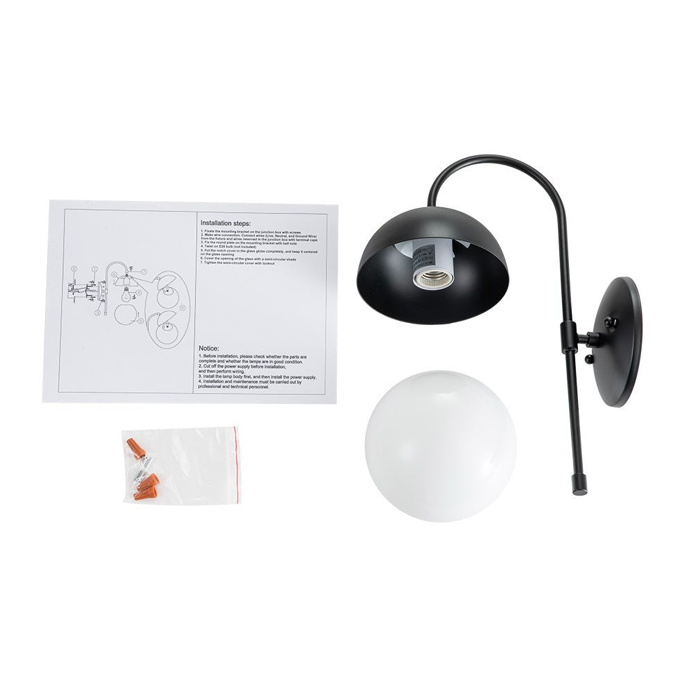 Goose Arm Globe Wall Sconce