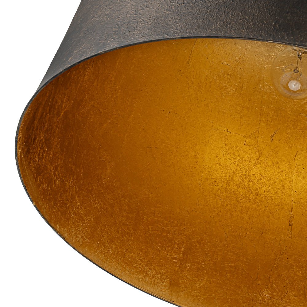 Industrial Oversized Iron Bell Dome Pendant Light Black Gold Powder