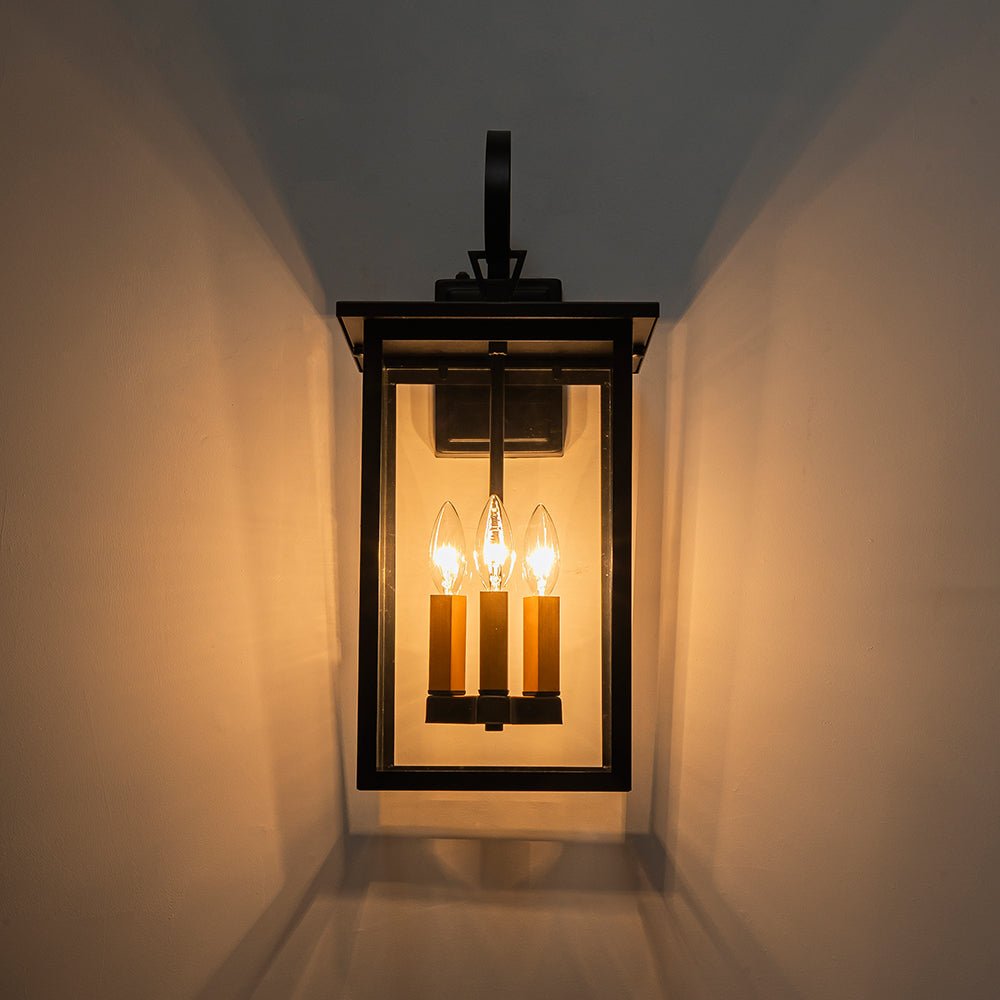 IP23 Farmhouse Square Lantern Outdoor Wall Sconce
