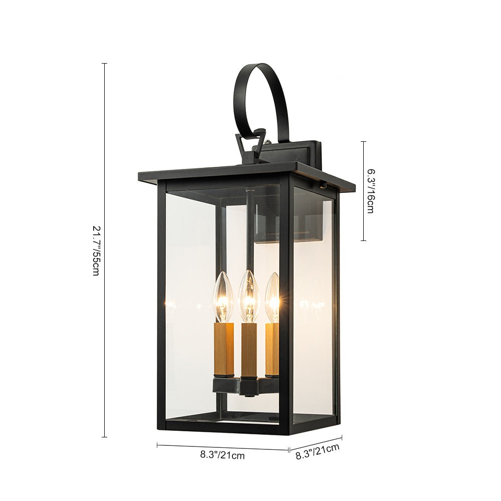 IP23 Farmhouse Square Lantern Outdoor Wall Sconce