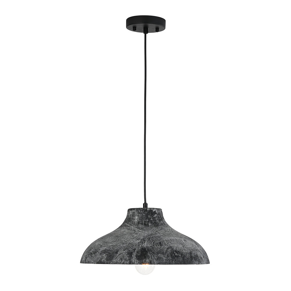 Limed Style Dome Distressed Wooden Single Pendant