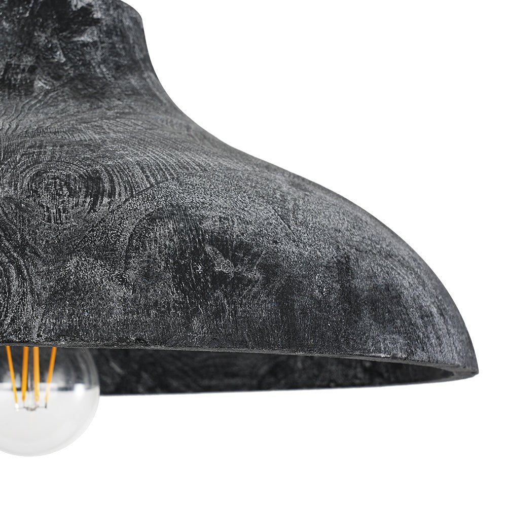 Limed Style Dome Distressed Wooden Single Pendant