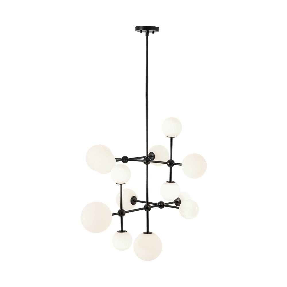 Luminous Opal Glass Globe Geometric Bubble Chandelier