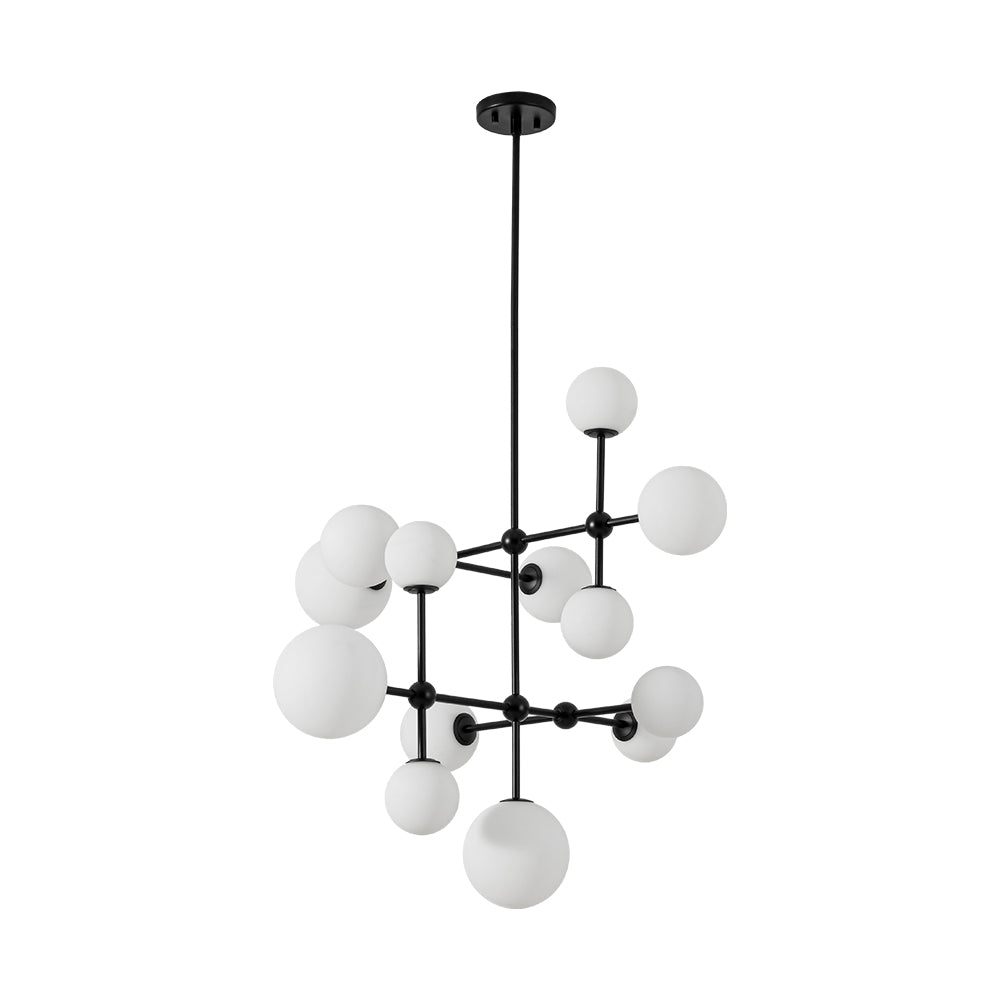 Luminous Opal Glass Globe Geometric Bubble Chandelier