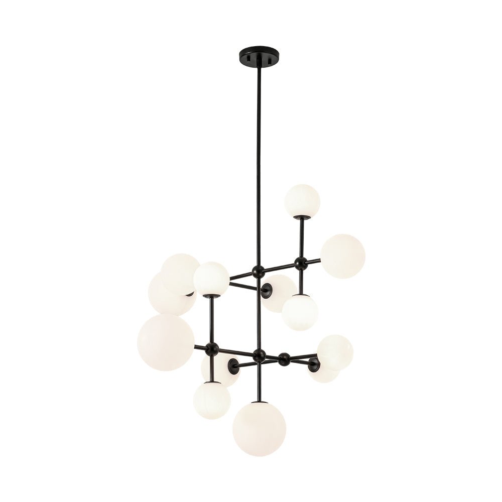 Luminous Opal Glass Globe Geometric Bubble Chandelier
