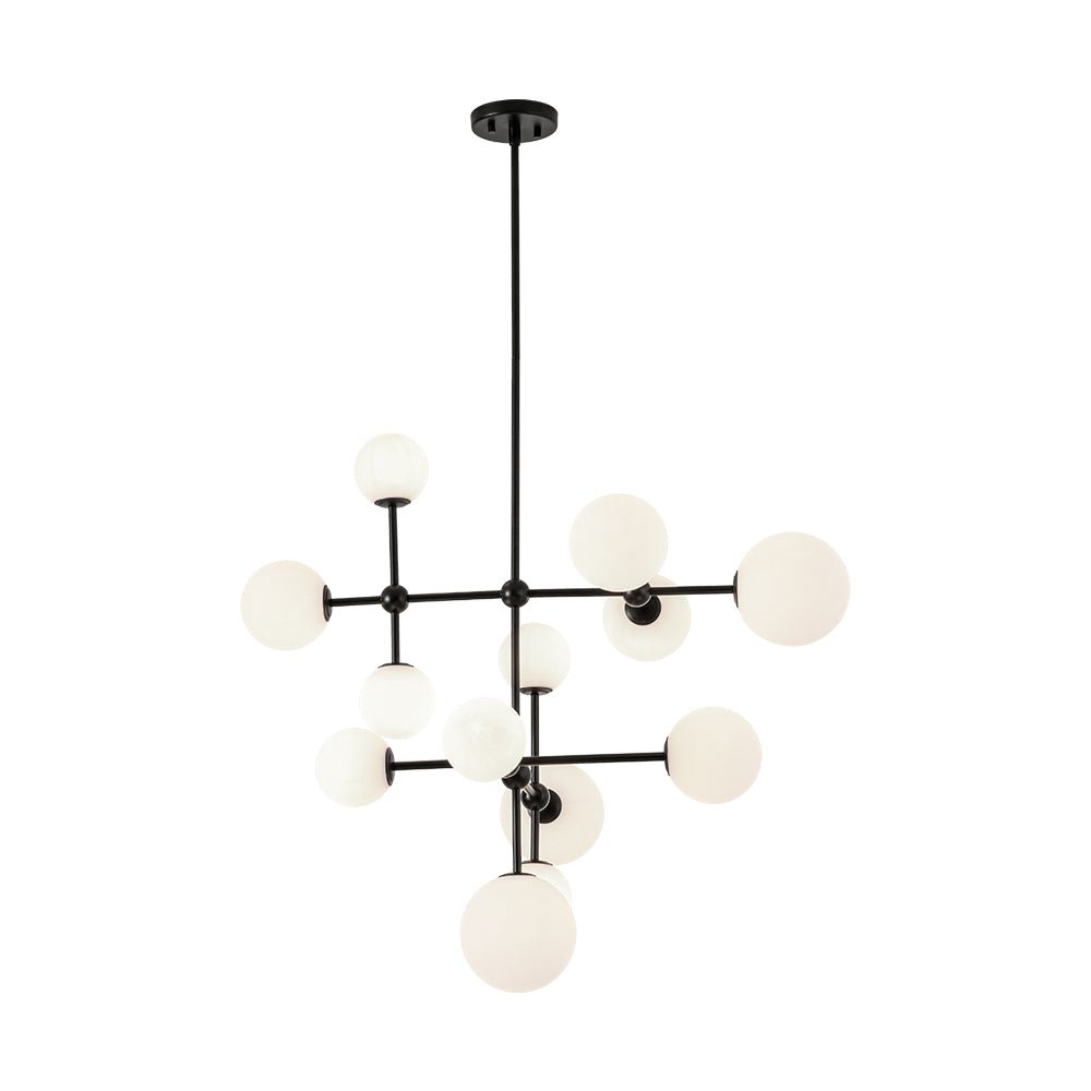 Luminous Opal Glass Globe Geometric Bubble Chandelier