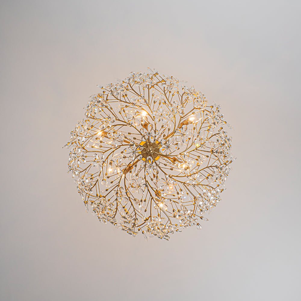 (OpenBox) Luxe Gold Crystal Blossom Floral Basket Chandelier