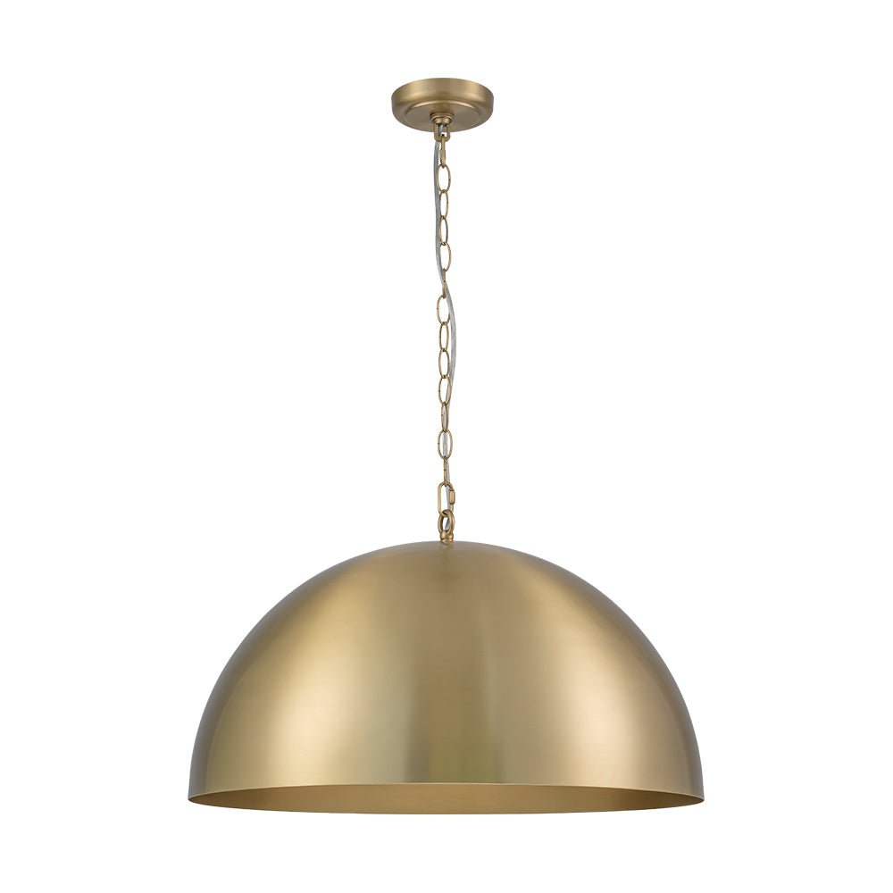 Luxe Oversized Brushed Brass Iron Large Dome Pendant Light