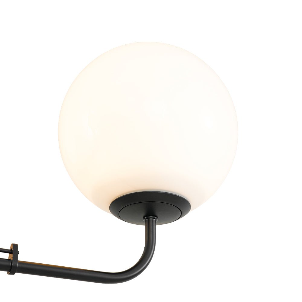 Luxury 4-Light Shine Opal Glass Globe Sputnik Chandelier