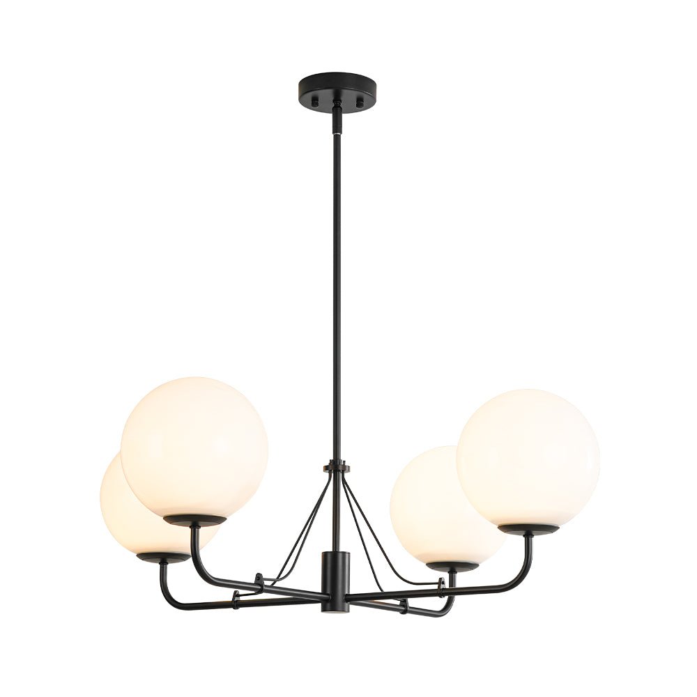 Luxury 4-Light Shine Opal Glass Globe Sputnik Chandelier