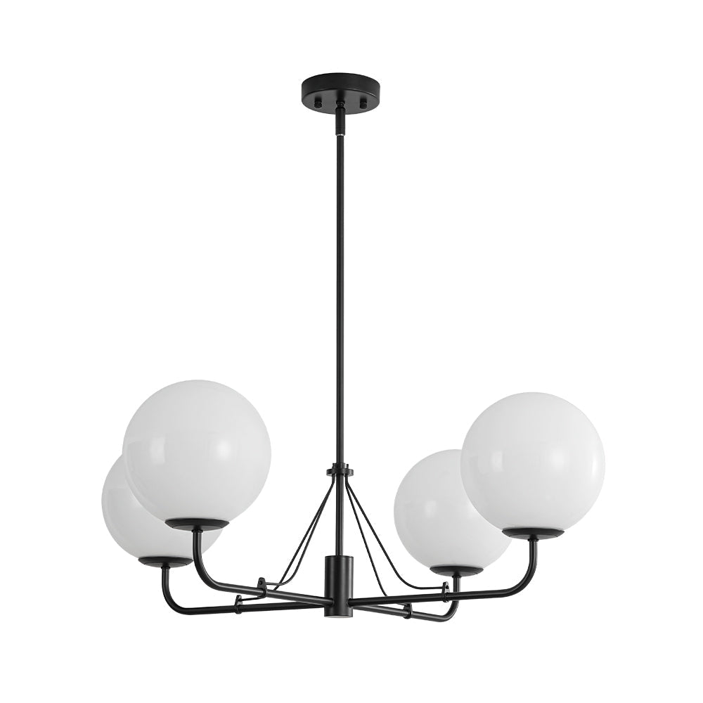 Luxury 4-Light Shine Opal Glass Globe Sputnik Chandelier