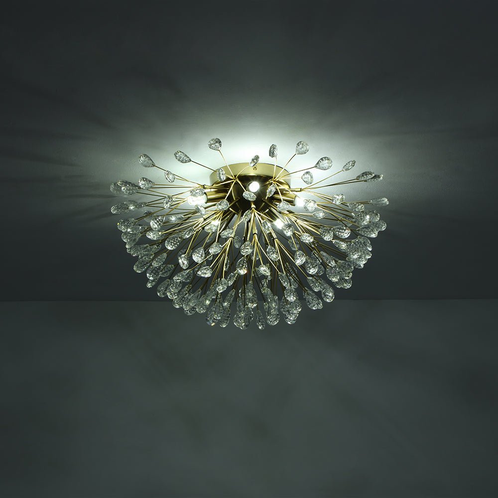 (OpenBox) Luxury Bloom Dandelion Crystal Semi Flush Mount