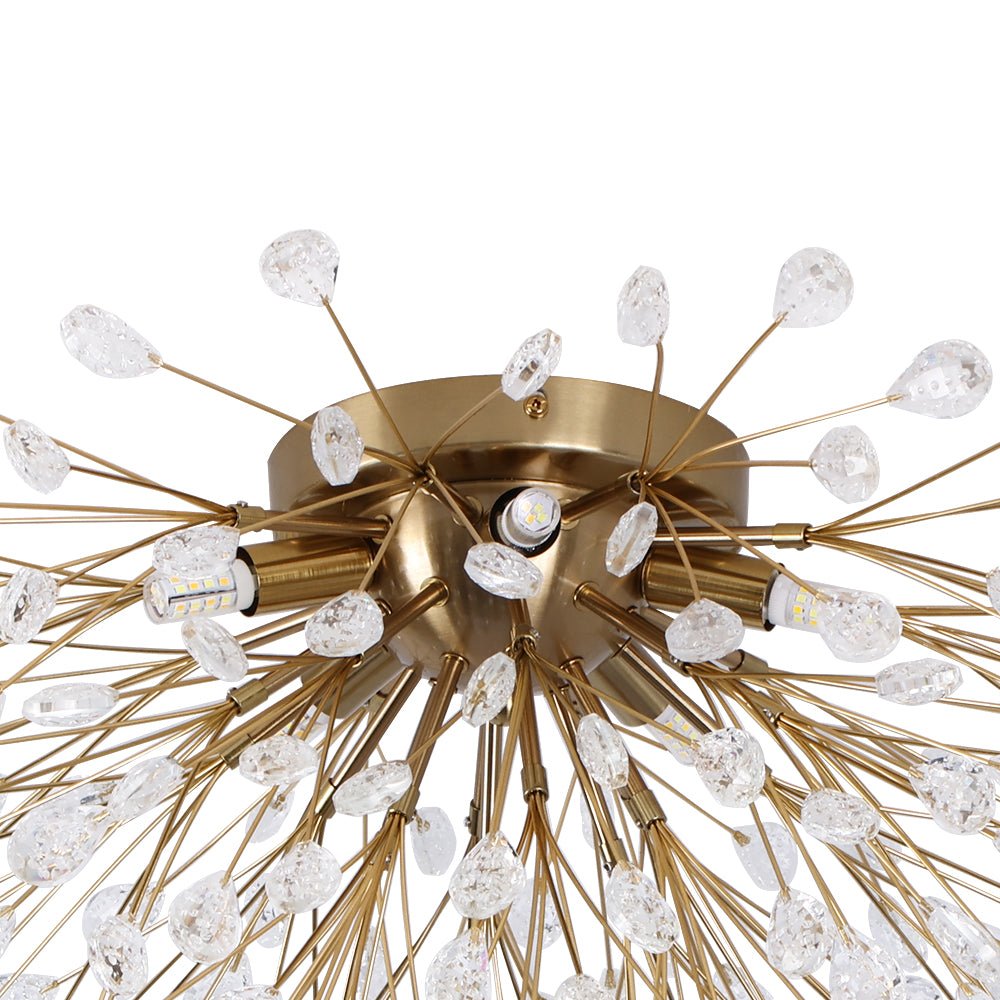 (OpenBox) Luxury Bloom Dandelion Crystal Semi Flush Mount