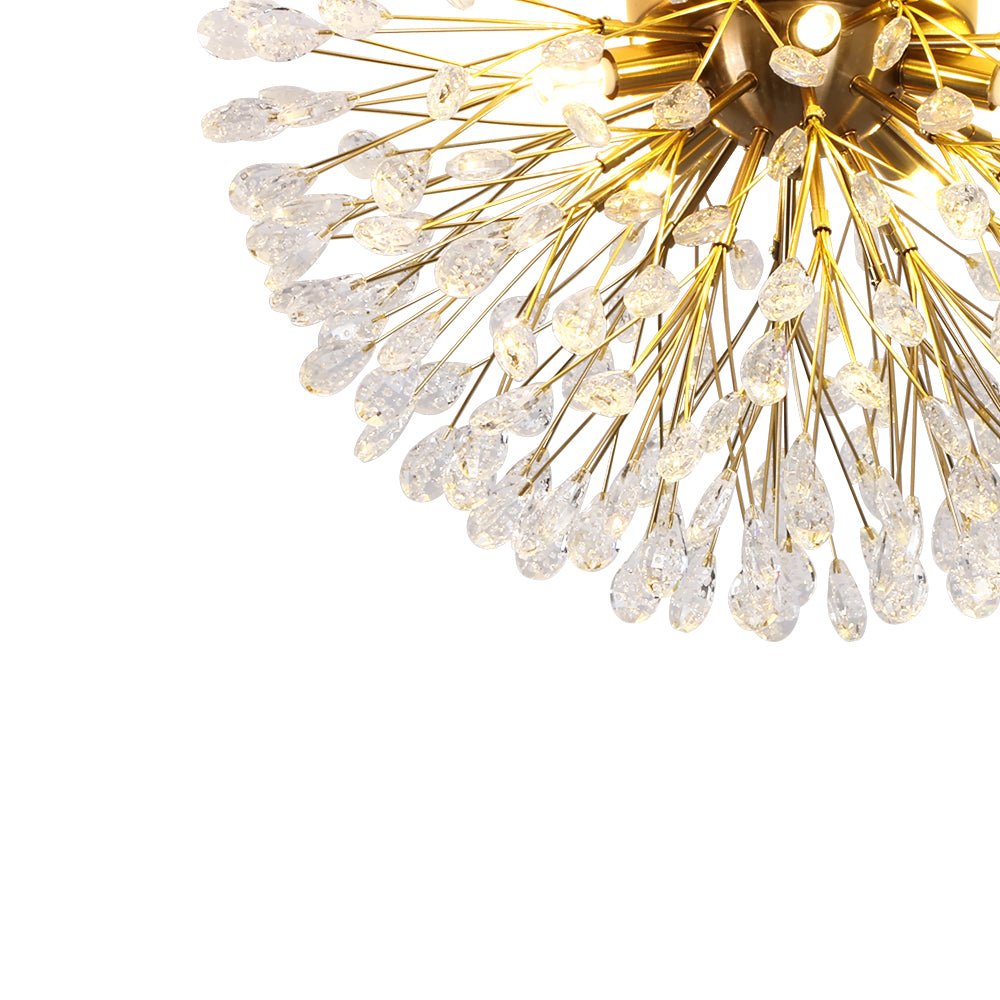 (OpenBox) Luxury Bloom Dandelion Crystal Semi Flush Mount