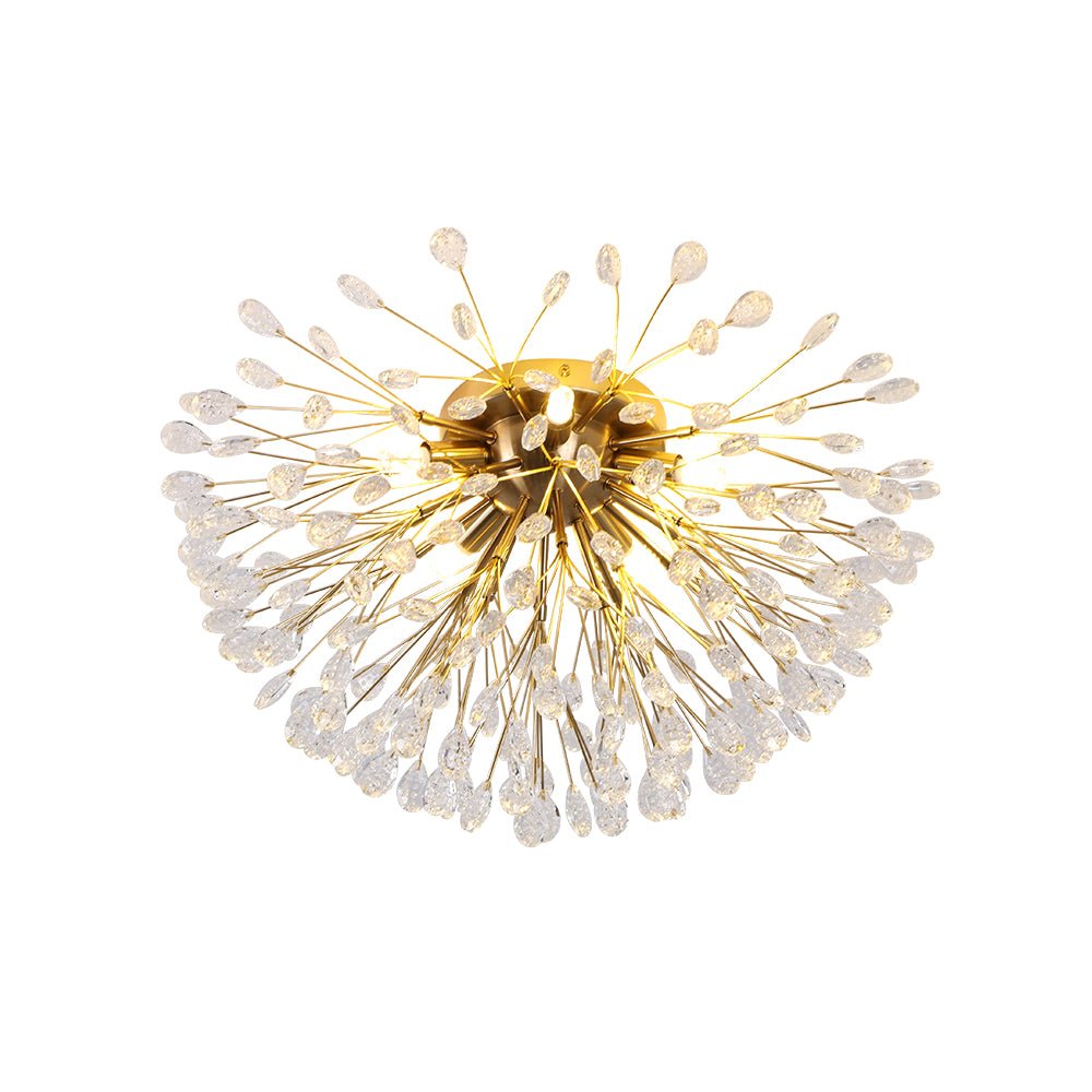 (OpenBox) Luxury Bloom Dandelion Crystal Semi Flush Mount
