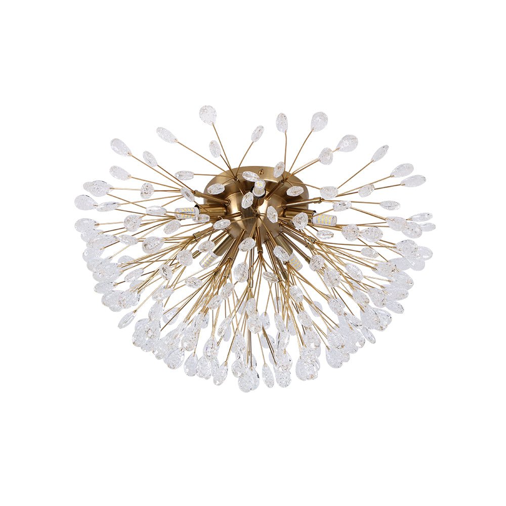 (OpenBox) Luxury Bloom Dandelion Crystal Semi Flush Mount