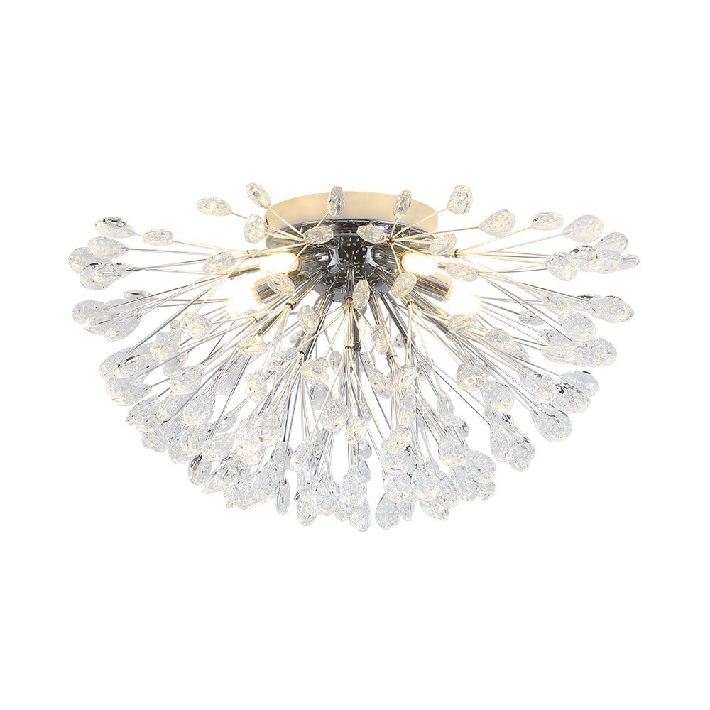 (OpenBox) Luxury Bloom Dandelion Crystal Semi Flush Mount