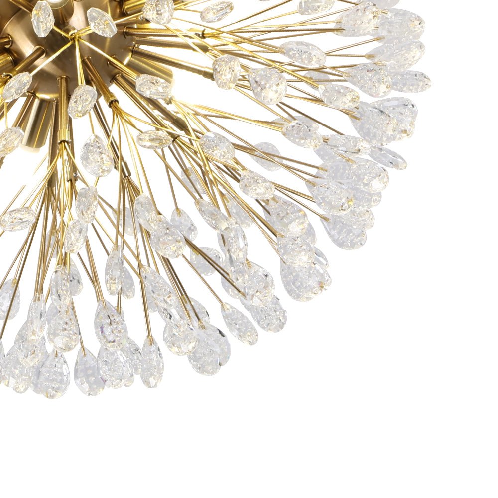(OpenBox) Luxury Bloom Dandelion Crystal Semi Flush Mount