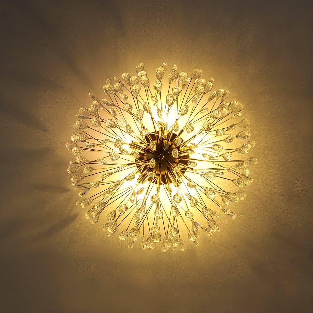 (OpenBox) Luxury Bloom Dandelion Crystal Semi Flush Mount
