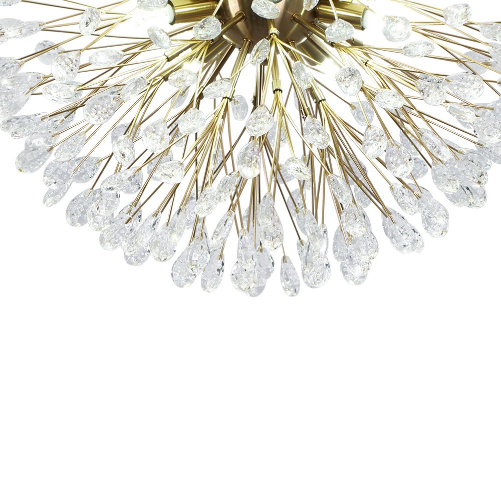 (OpenBox) Luxury Bloom Dandelion Crystal Semi Flush Mount