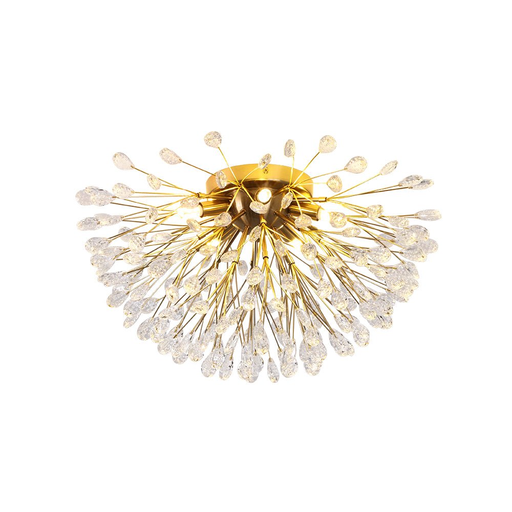 (OpenBox) Luxury Bloom Dandelion Crystal Semi Flush Mount