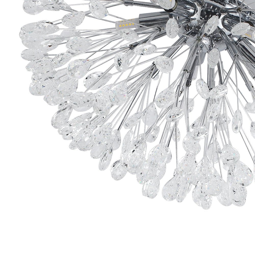 (OpenBox) Luxury Bloom Dandelion Crystal Semi Flush Mount