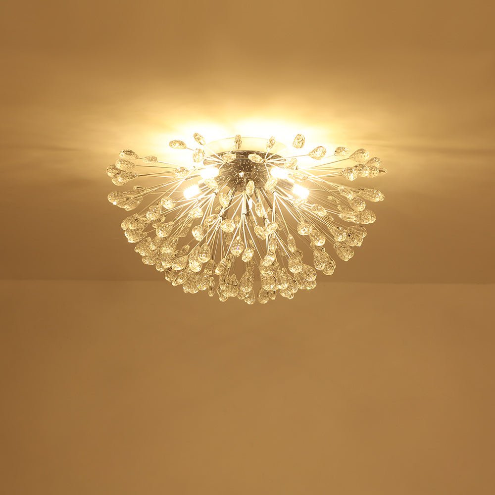 (OpenBox) Luxury Bloom Dandelion Crystal Semi Flush Mount