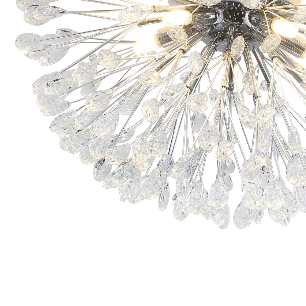 (OpenBox) Luxury Bloom Dandelion Crystal Semi Flush Mount