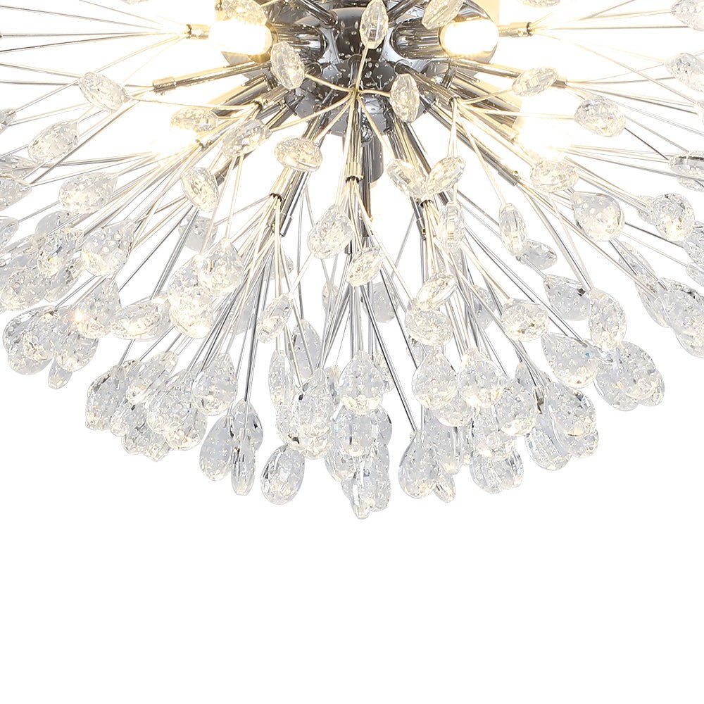 (OpenBox) Luxury Bloom Dandelion Crystal Semi Flush Mount