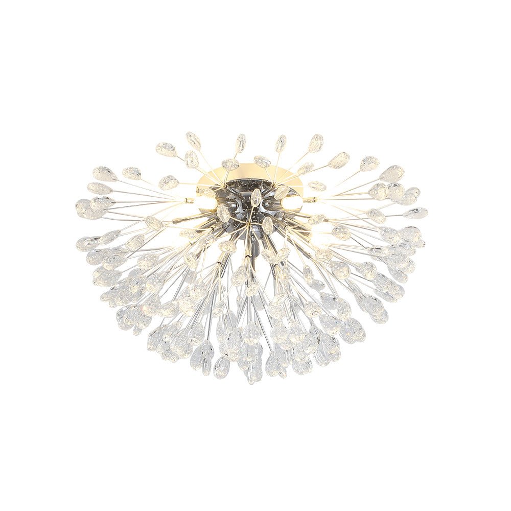 (OpenBox) Luxury Bloom Dandelion Crystal Semi Flush Mount