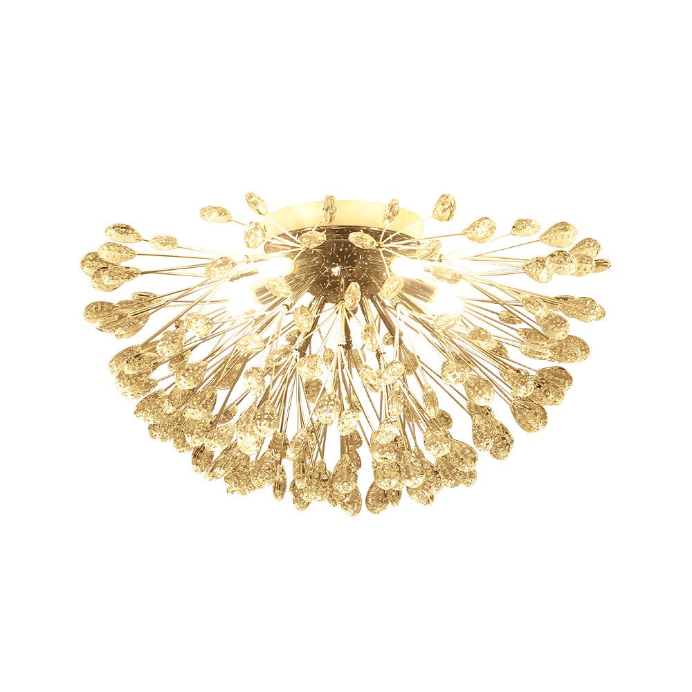 (OpenBox) Luxury Bloom Dandelion Crystal Semi Flush Mount