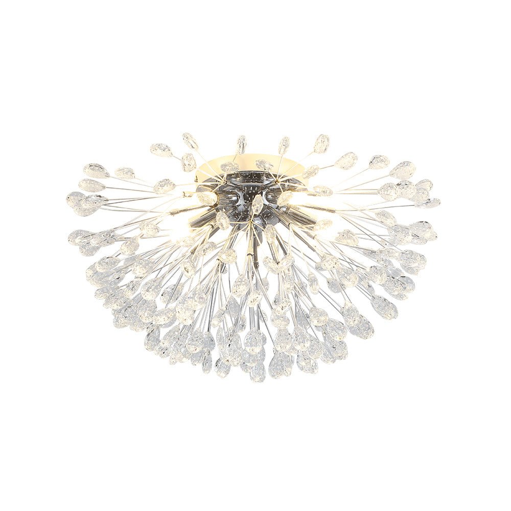 (OpenBox) Luxury Bloom Dandelion Crystal Semi Flush Mount