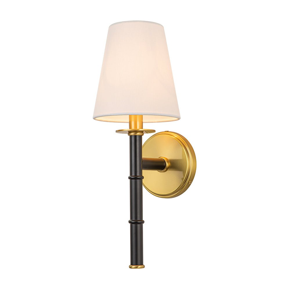 Mid-Century 1-light Cone Linen Shade Wall Sconce
