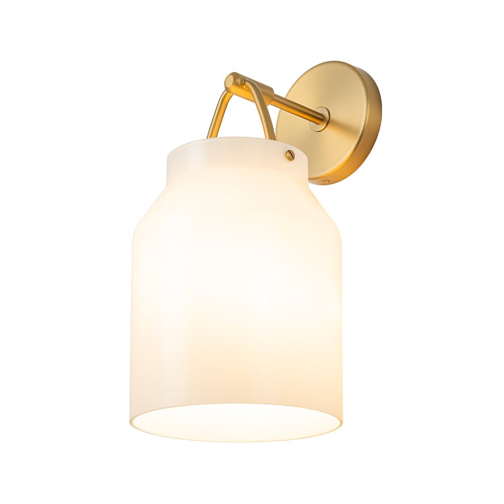 Mid-Century 1-Light Hanging Jar Shade Wall Sconce