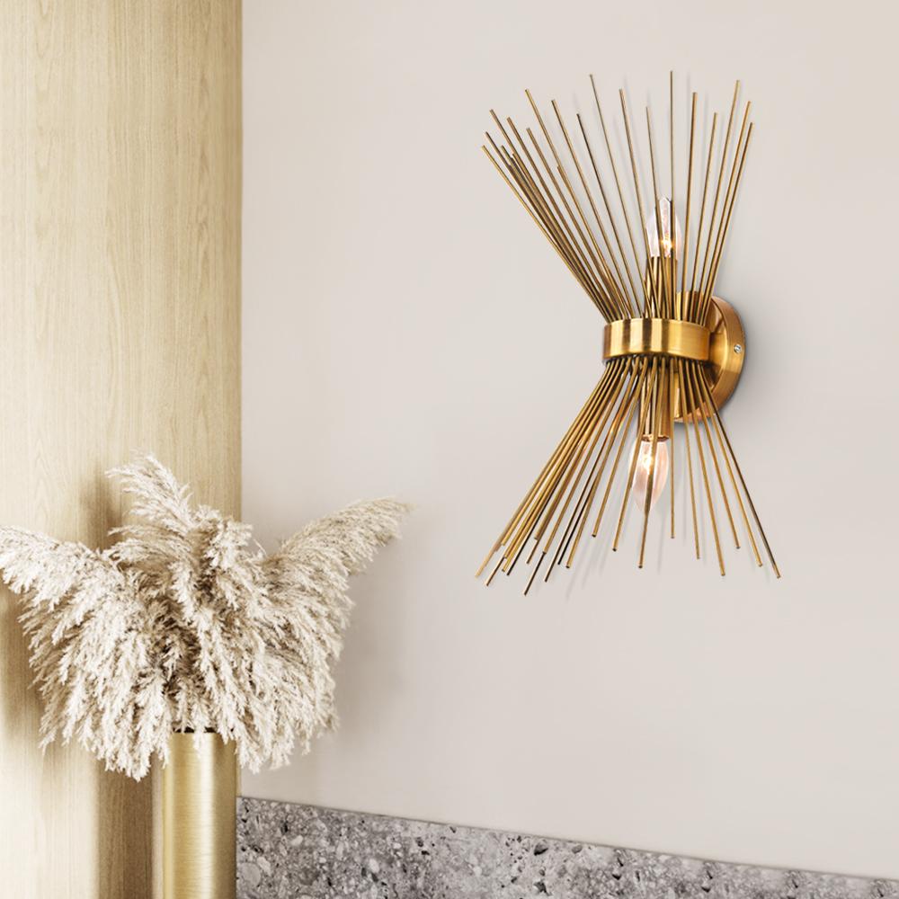 Mid Century 2-Light Sunburst Wall Sconce
