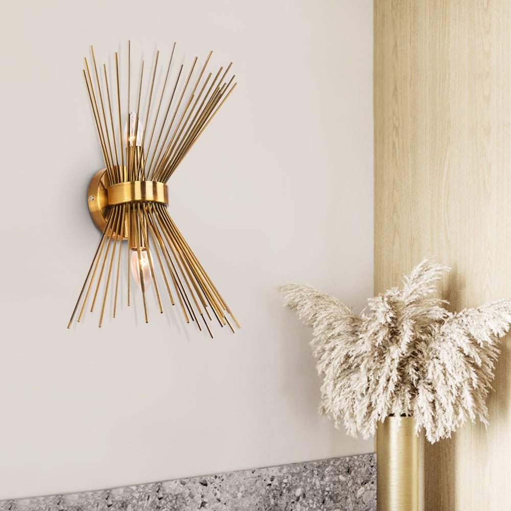 Mid Century 2-Light Sunburst Wall Sconce