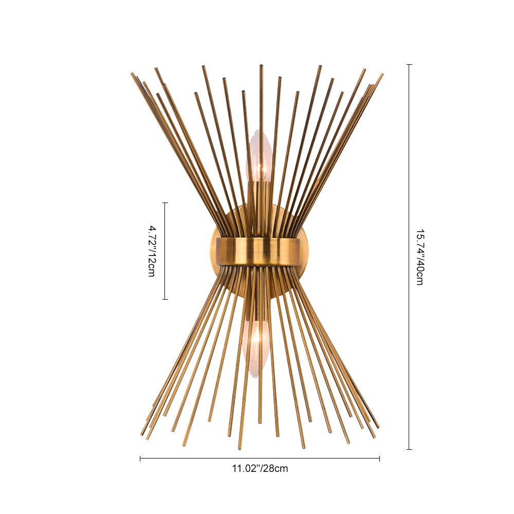 Mid Century 2-Light Sunburst Wall Sconce