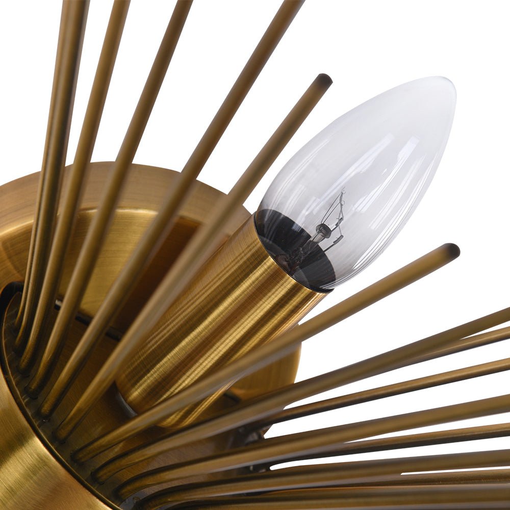 Mid Century 2-Light Sunburst Wall Sconce