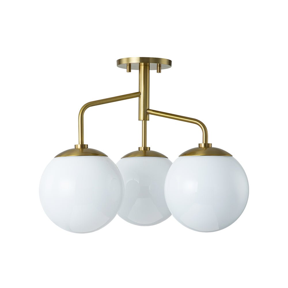 Mid-Century 3-Light Opal Glass Globe Sputnik Ceiling Light