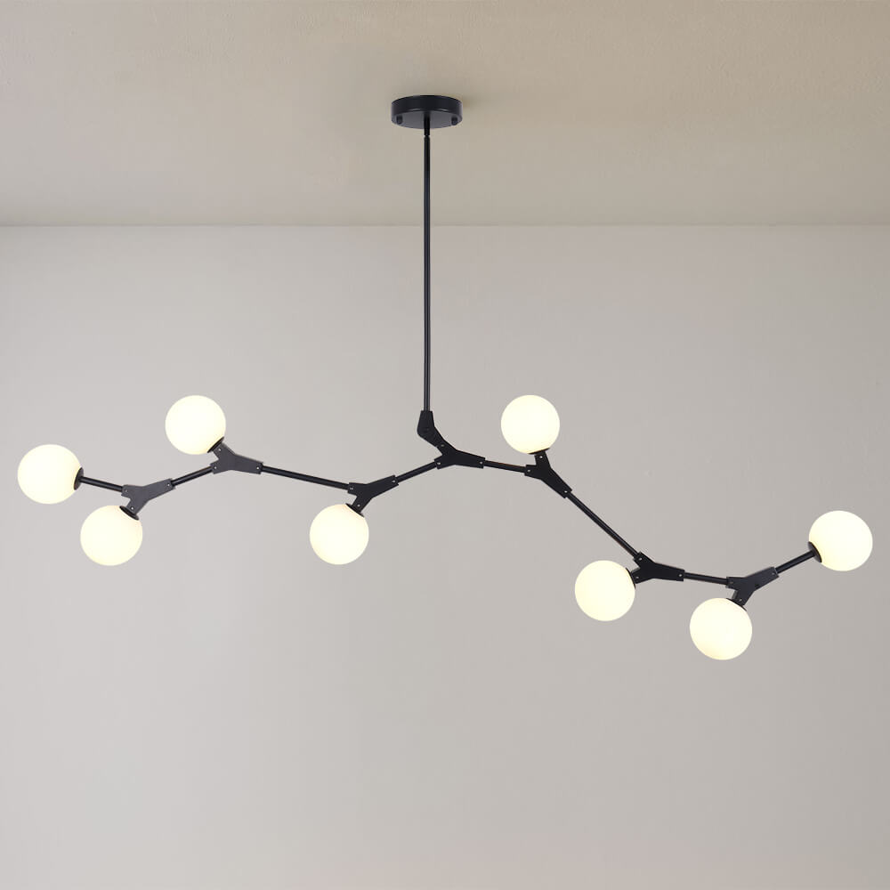 Mid-century Linear Island Branching Bubble Chandelier