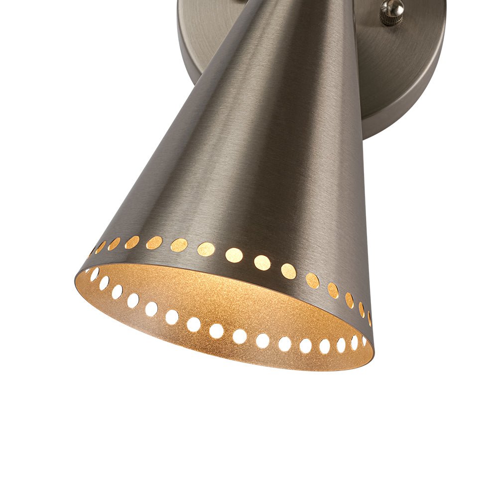 Mid-Century Modern 2-Light Up Down Cone Wall Sconce
