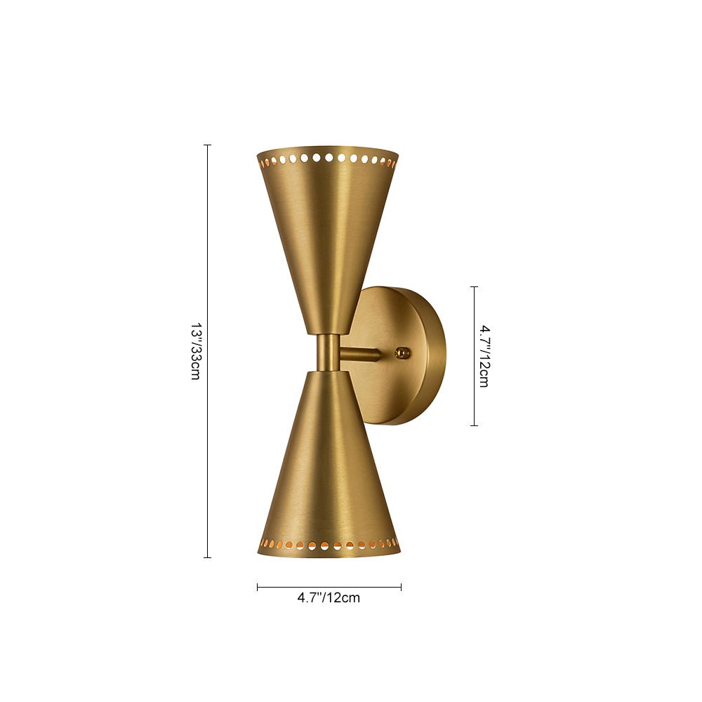 Mid-Century Modern 2-Light Up Down Cone Wall Sconce