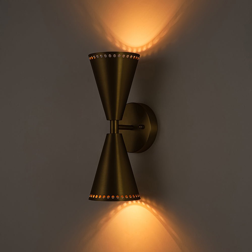 Mid-Century Modern 2-Light Up Down Cone Wall Sconce