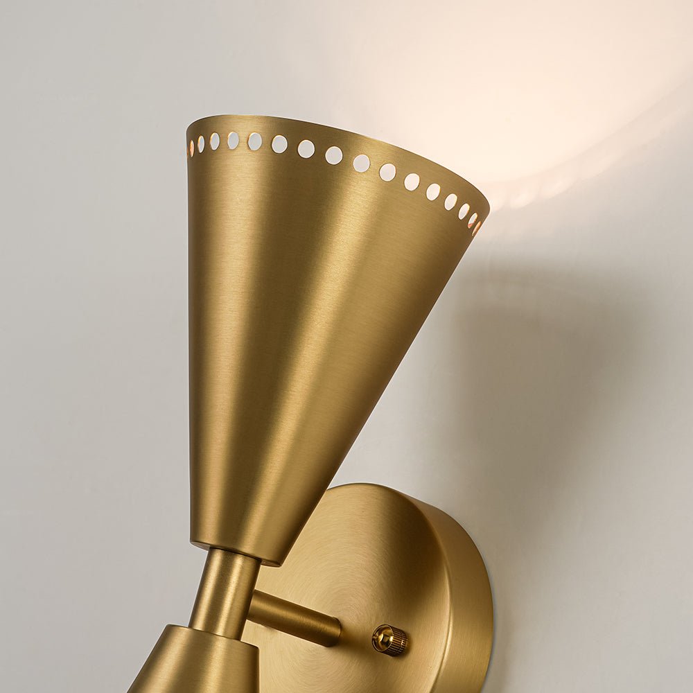 Mid-Century Modern 2-Light Up Down Cone Wall Sconce