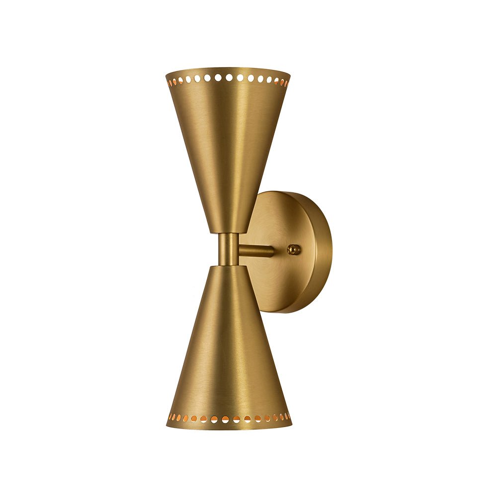 Mid-Century Modern 2-Light Up Down Cone Wall Sconce